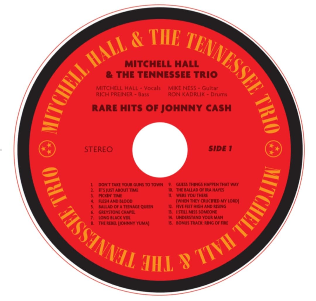 Mitchell Hall and the Tennessee Trio "Rare Hits of Johnny Cash" NEW 2025 release