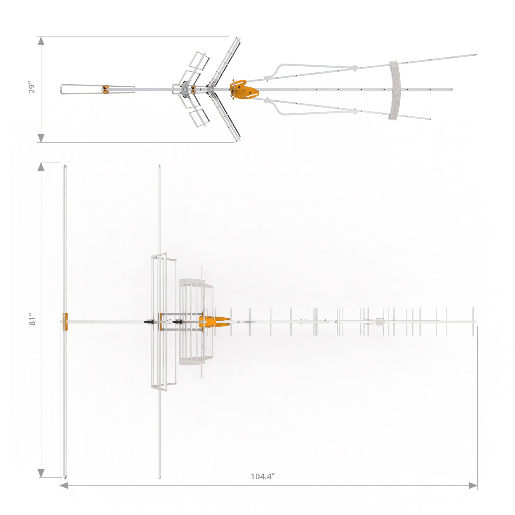 Televes 148383, DAT BOSS MIX LR antenna W/Preamp, Long Range, Low-VHF ...