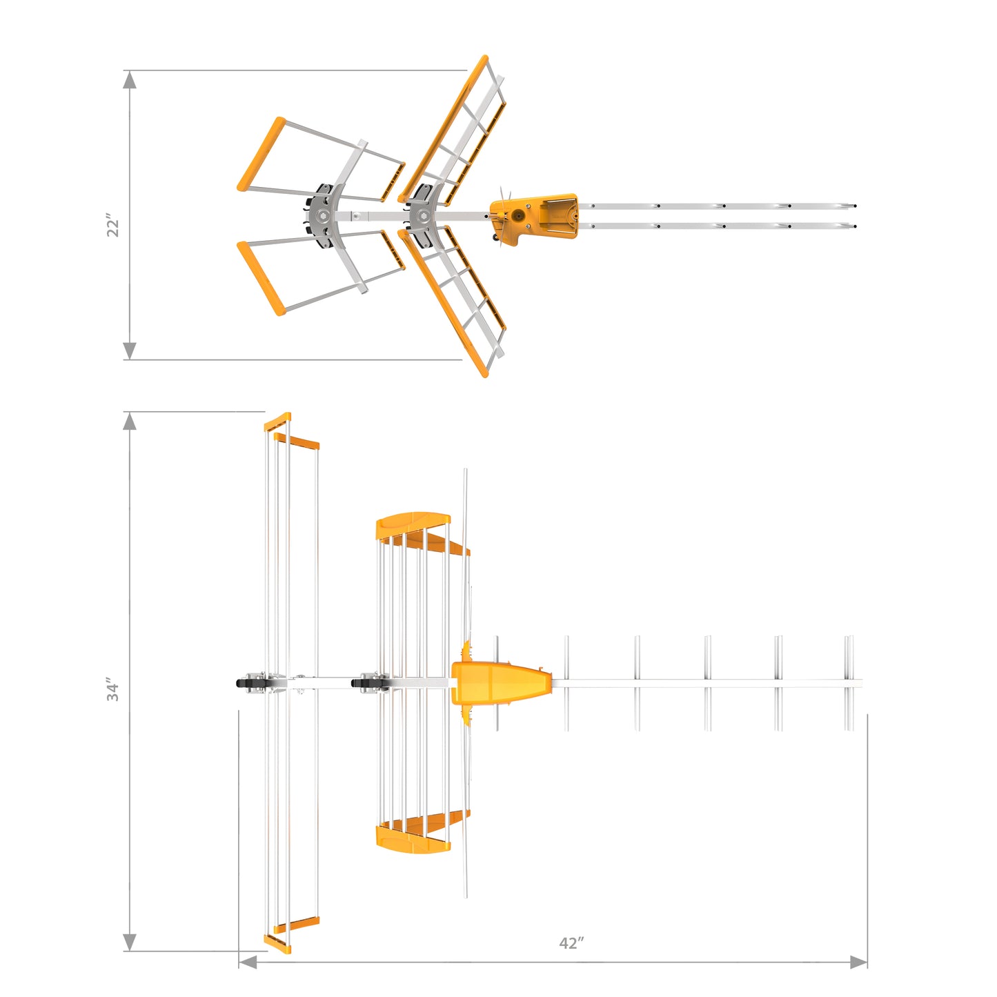 Televes 149381, V Zenit Mix HDTV Antenna, Hi-VHF/UHF, 42 Inch Boom Length with LTE Filtering