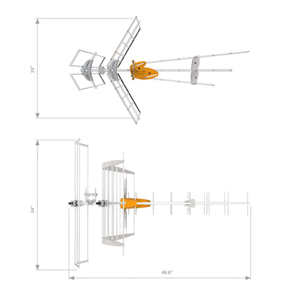 Televes 149484, DAT BOSS MIX Antenna W/Preamp, high-VHF/UHF, Repack Ready! Now 5G Filtered, Replaces 149483