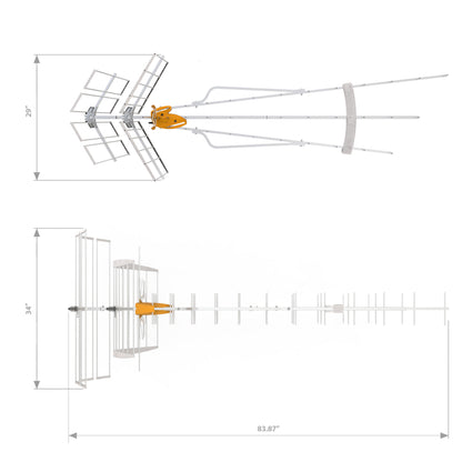 Televes 149884, DAT BOSS MIX LR Repack Ready! Antenna W/5G Filtered Preamp, UHF/high-VHF, Long Range/Fringe-Deep Fringe