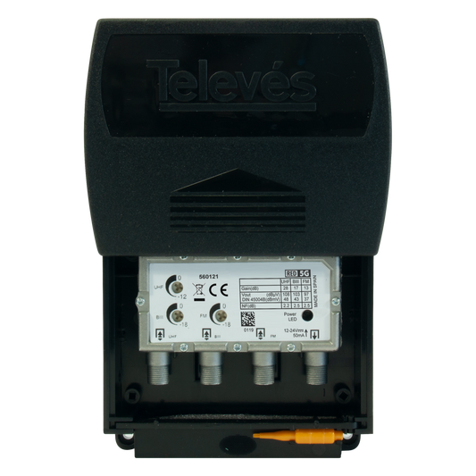 Televes 560121 Preamp/Preamplifier with LTE Filter for UHF/Hi-VHF/FM Band, 3 input, One Output